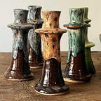 Lysestake i håndlaget keramikk