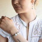 Armbånd med halvedelstener - Jade og agat