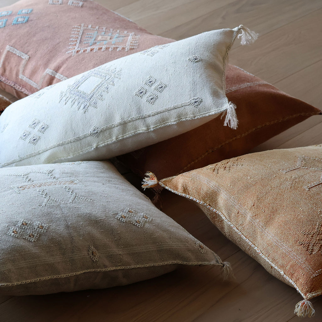 Marokkansk putetrekk i agavesilke 50x90