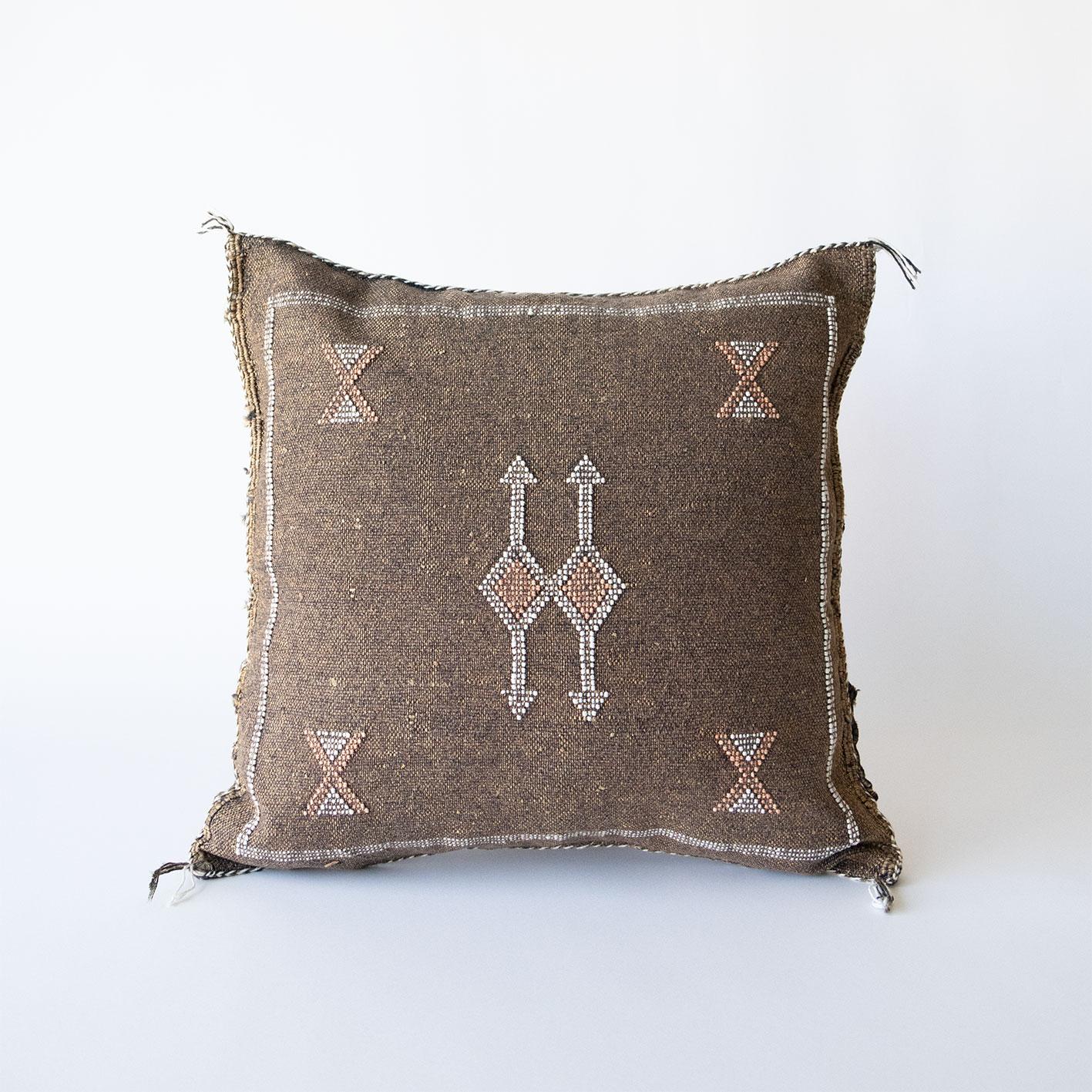 Marokkansk putetrekk i agavesilke 50x50