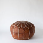 Marokkansk skinnpuff mørkebrun