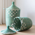 Savannah Basket - Green and White