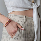 Armbånd med halvedelstener - Rosa agat