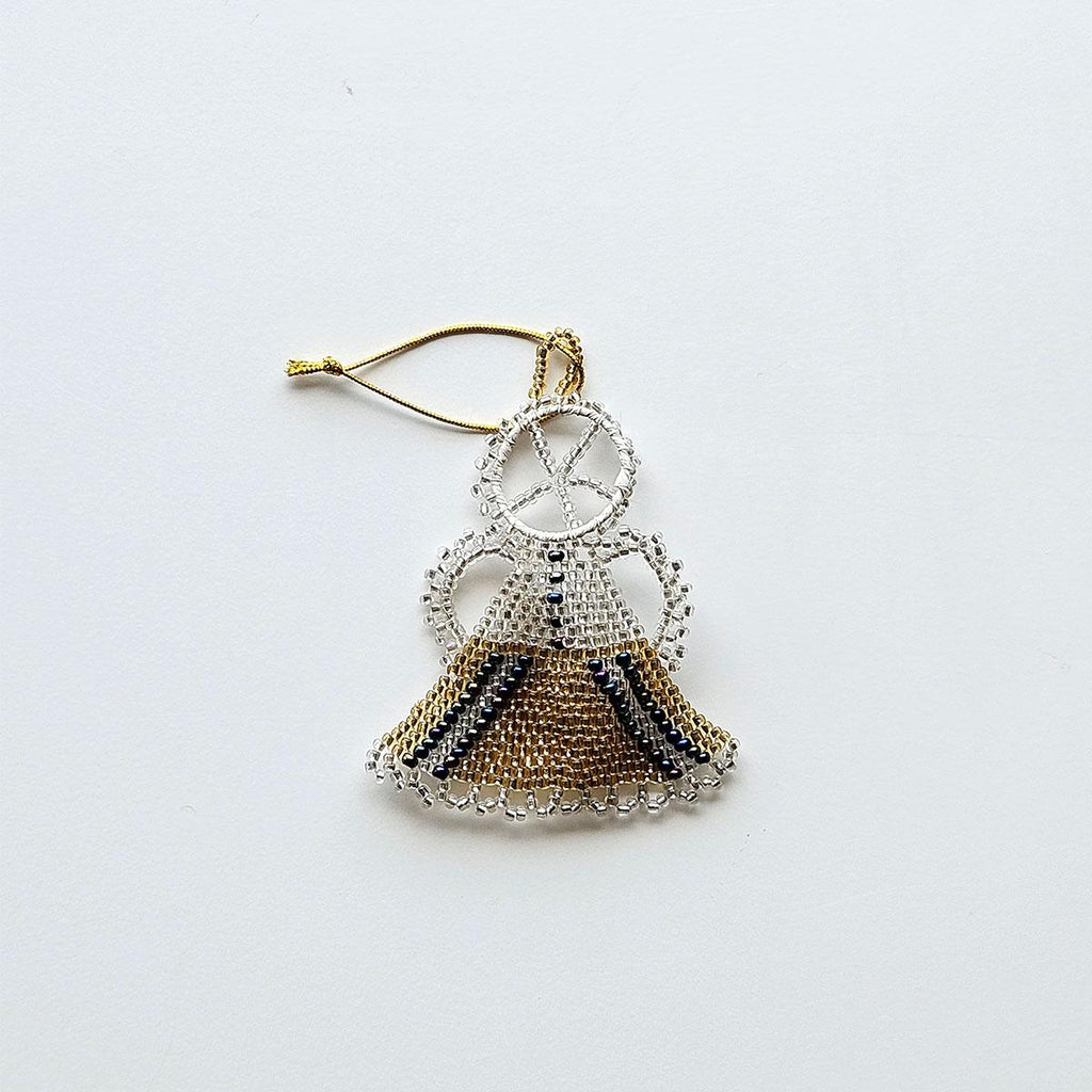 Perlet Engel - Gull med mørke detaljer