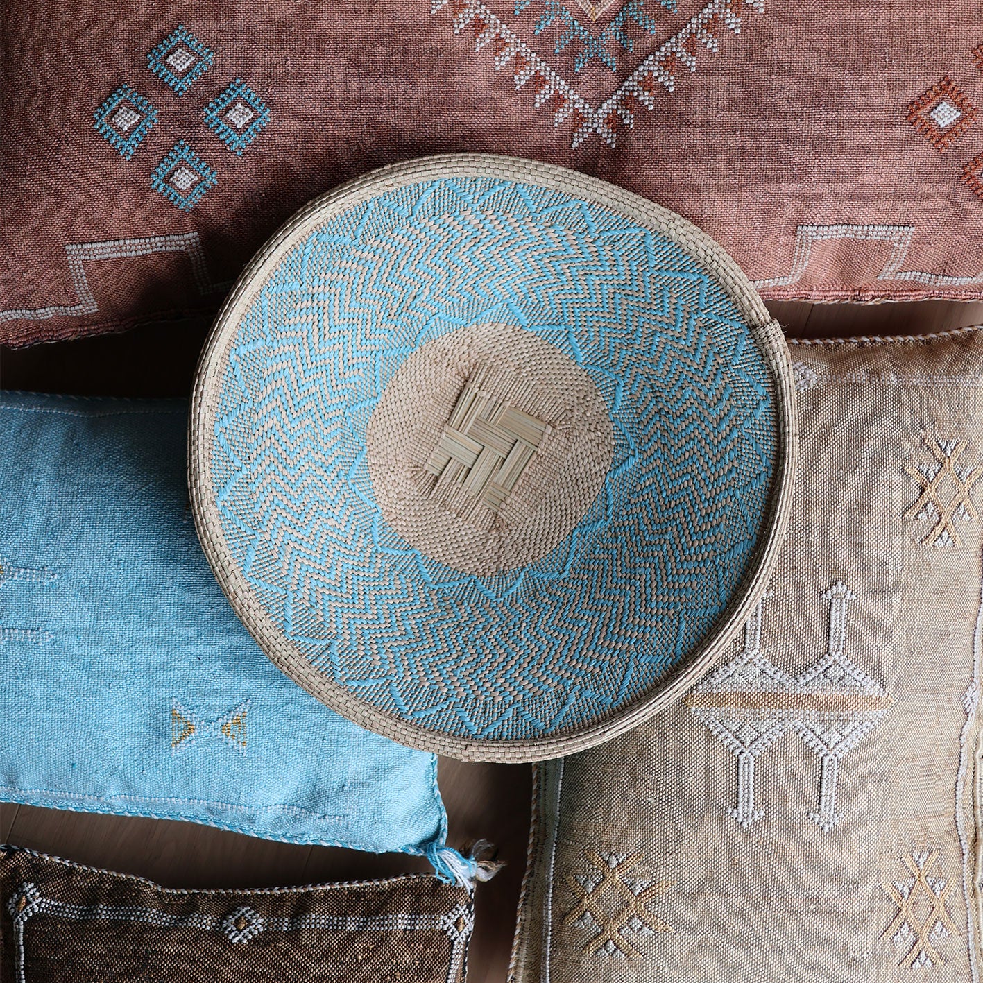 Marokkansk putetrekk i agavesilke 40x60