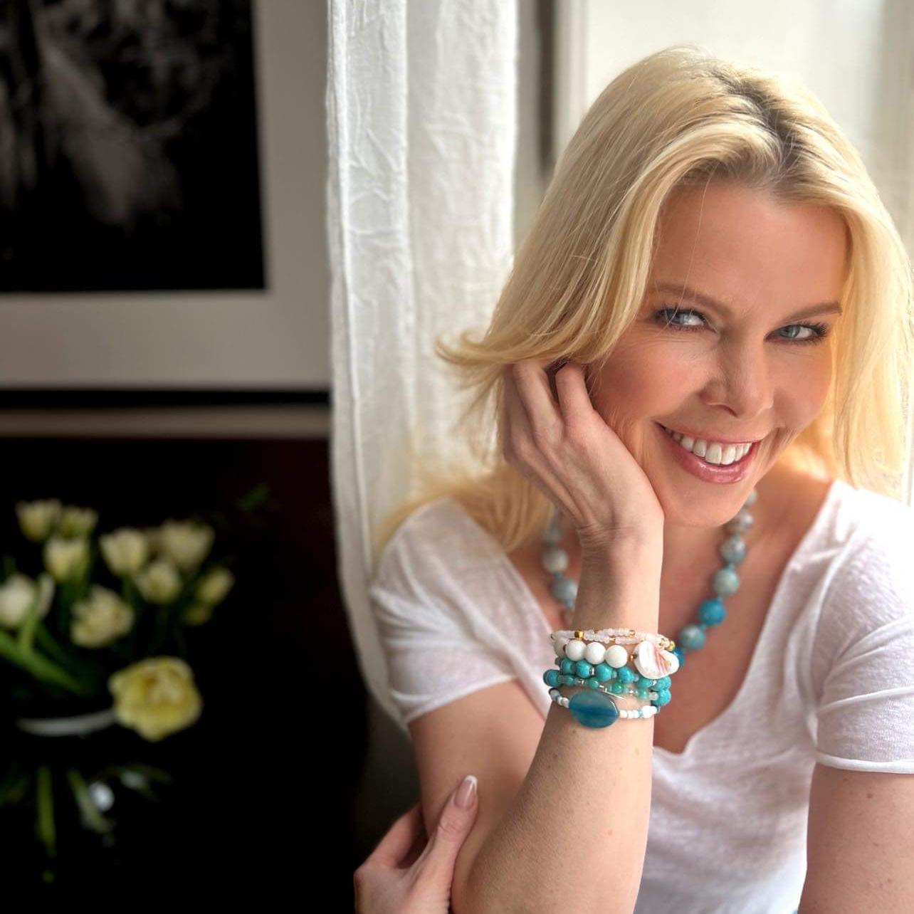 Armbånd med halvedelstener - Turkis