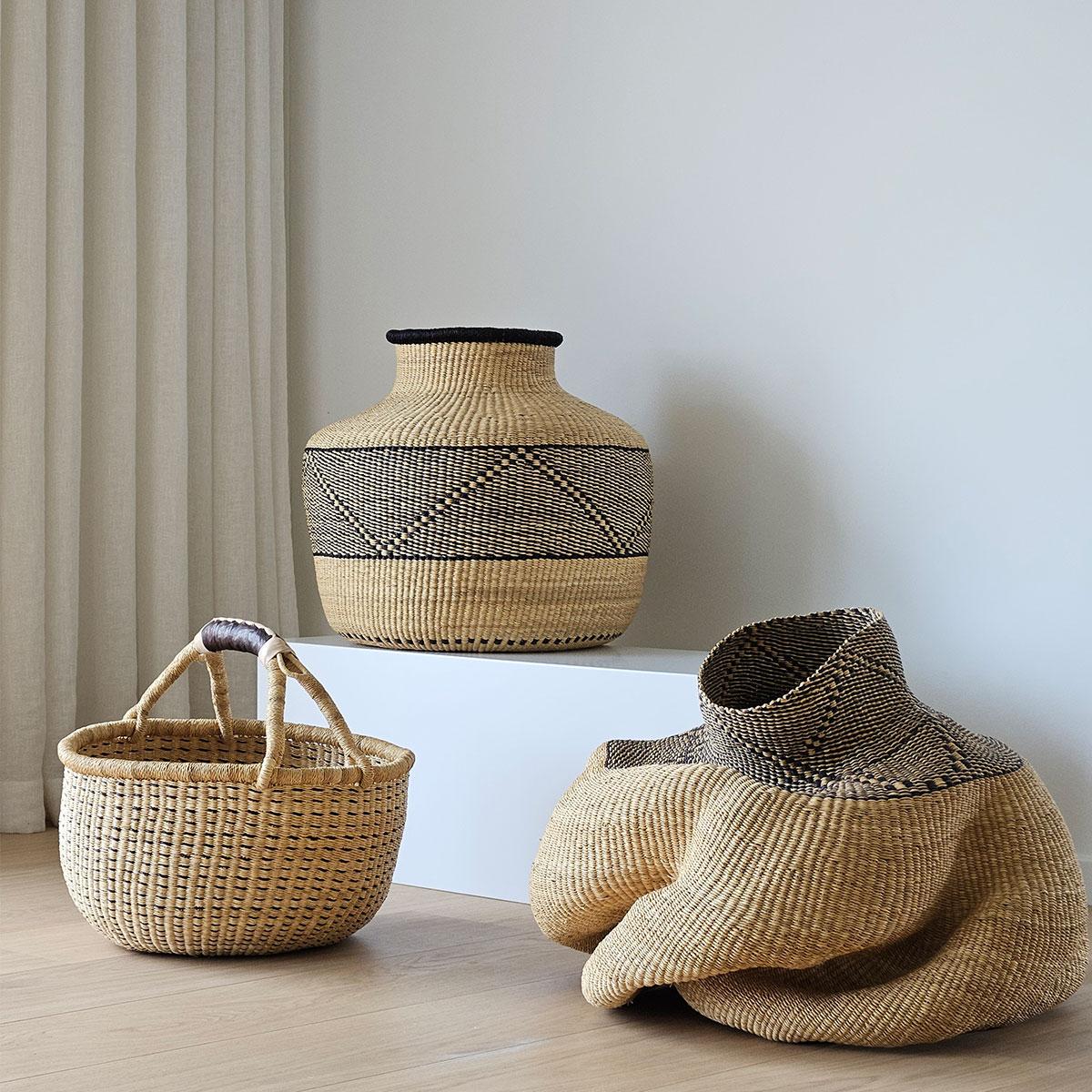 Bolgakurv natur/blå