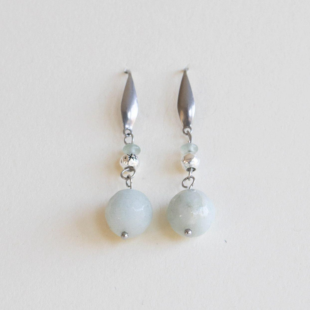 Øredobber med halvedelstener - Sølv