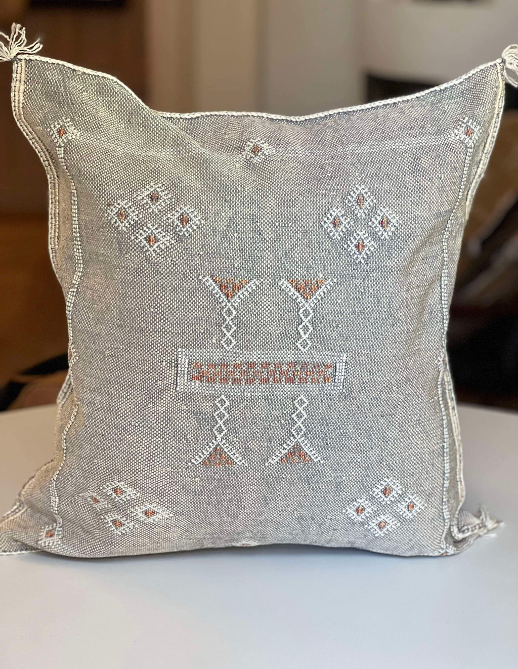 Marokkansk putetrekk i agavesilke 50x50