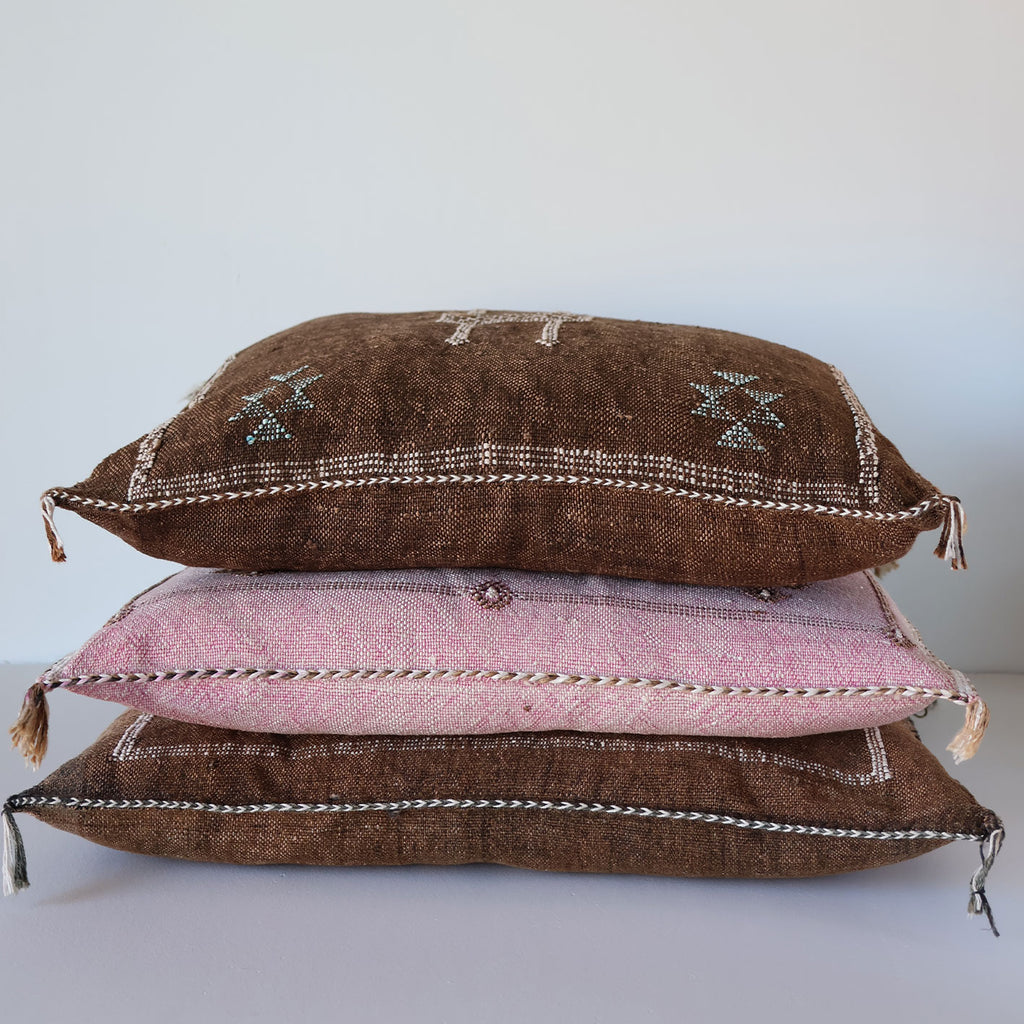 Marokkansk putetrekk i agavesilke 50x50