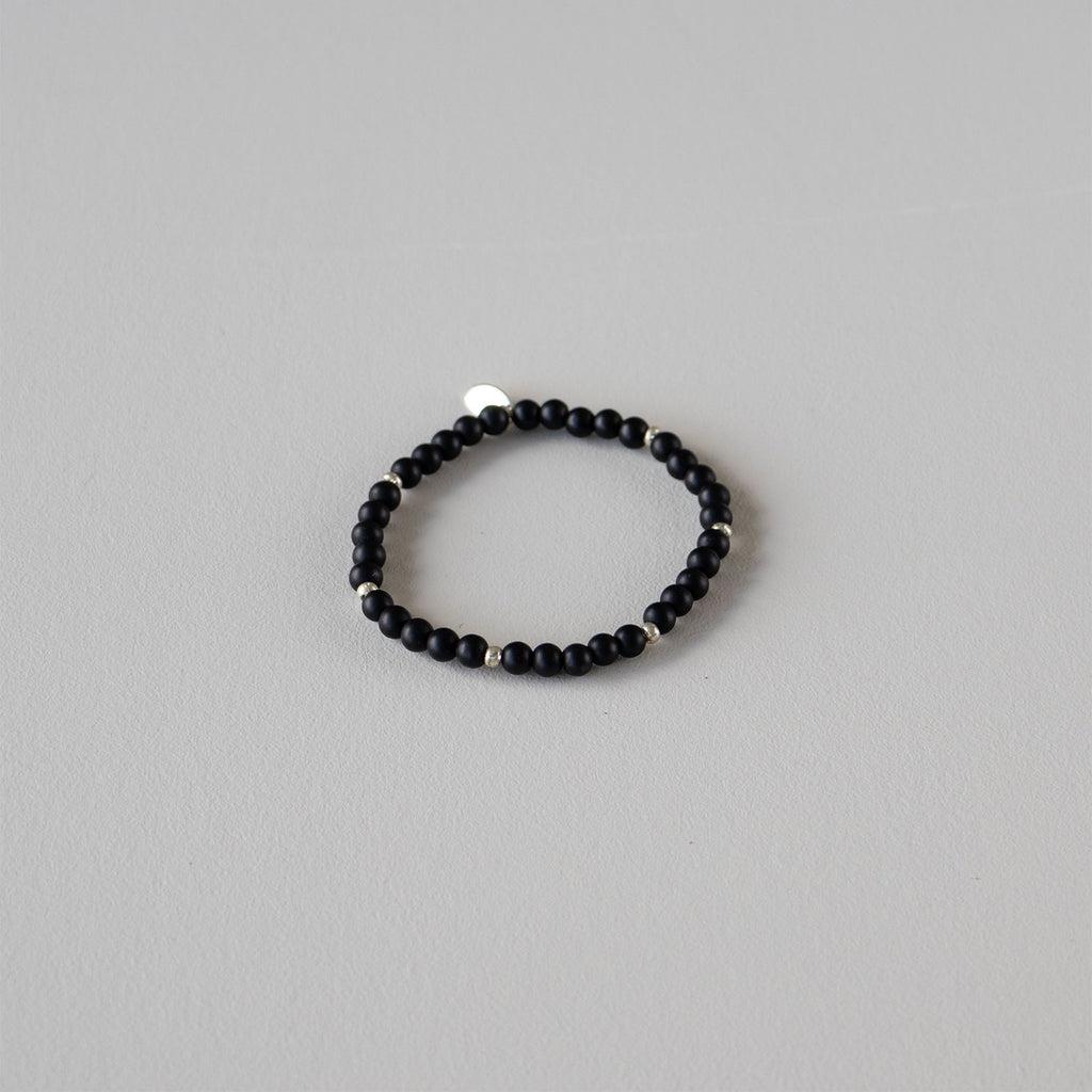 Armbånd med halvedelstener - Sort agat