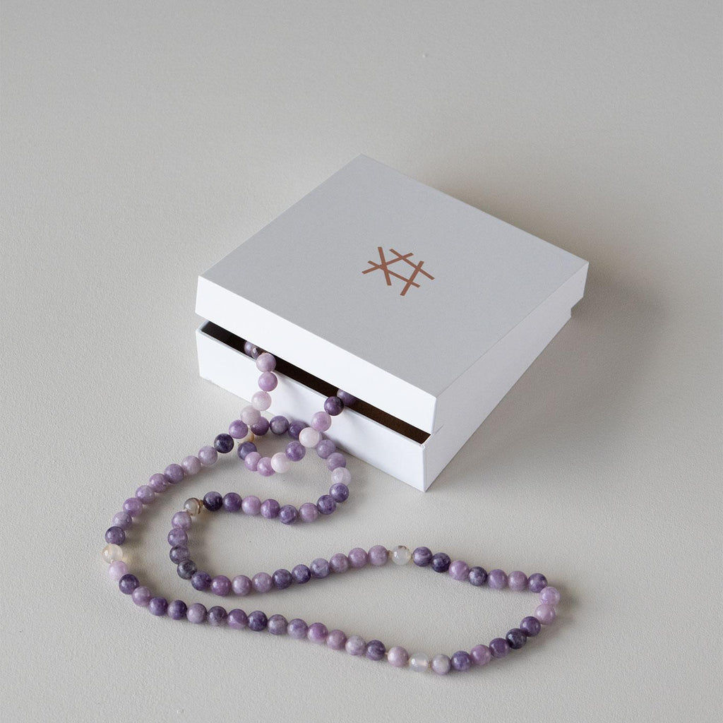 Halskjede med halvedelstener - Ametyst