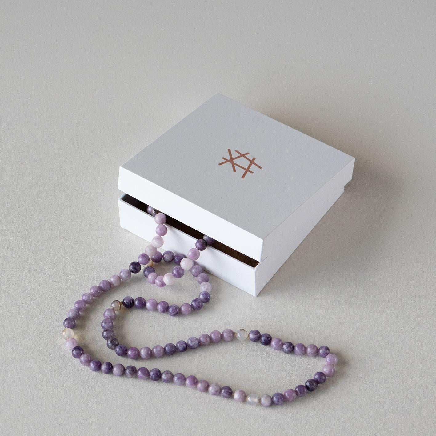 Halskjede med halvedelstener - Ametyst