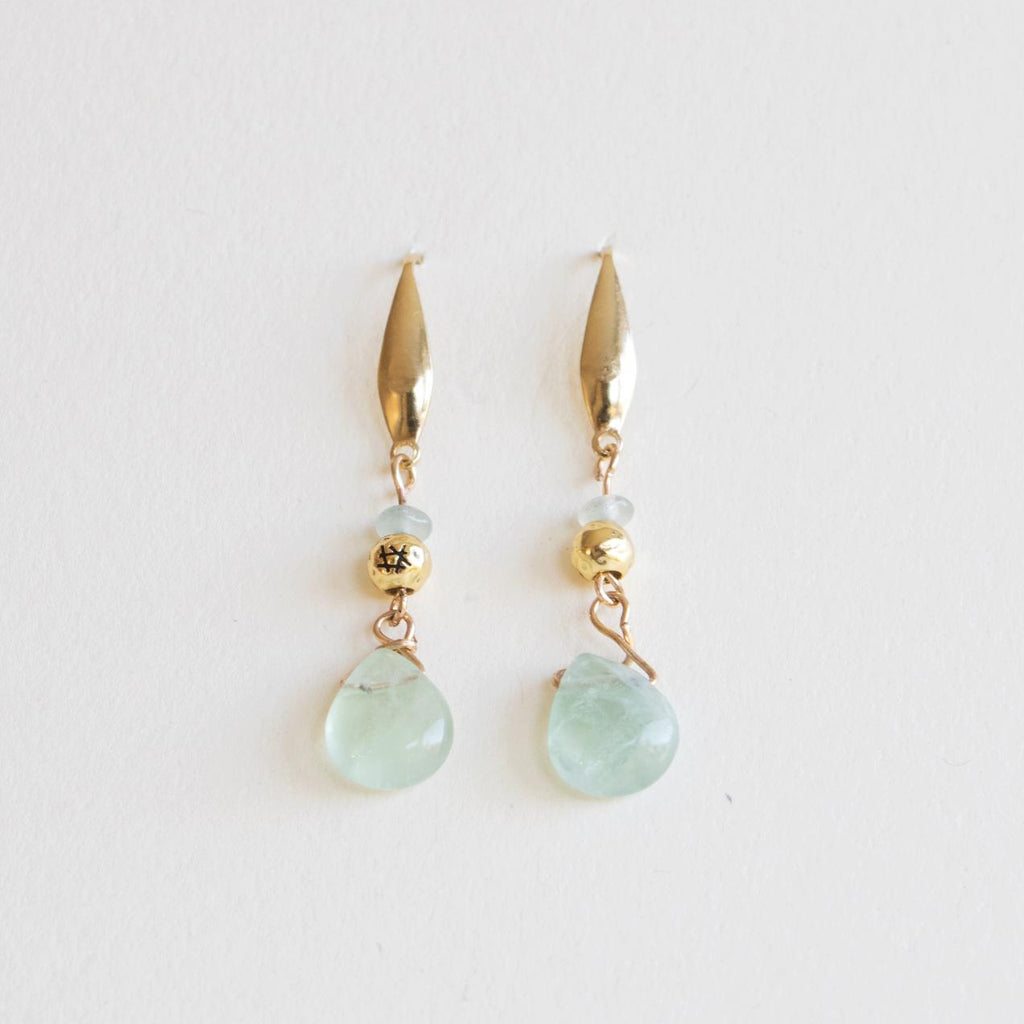 Øredobber med halvedelstener - Aquamarin