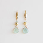 Øredobber med halvedelstener - Aquamarin