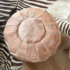 Marokkansk skinnpuff varm nude