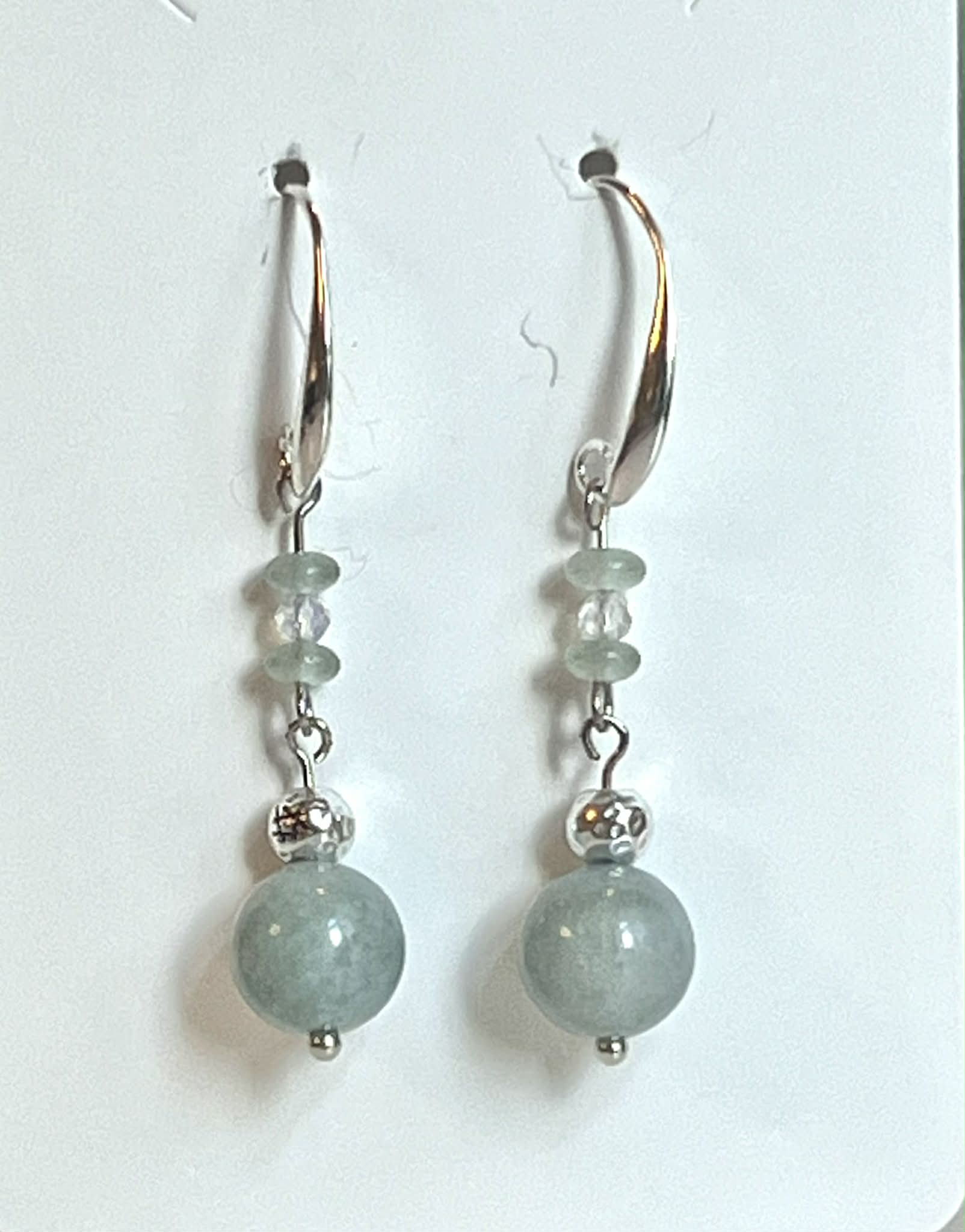 Øredobber med halvedelstener - Jade