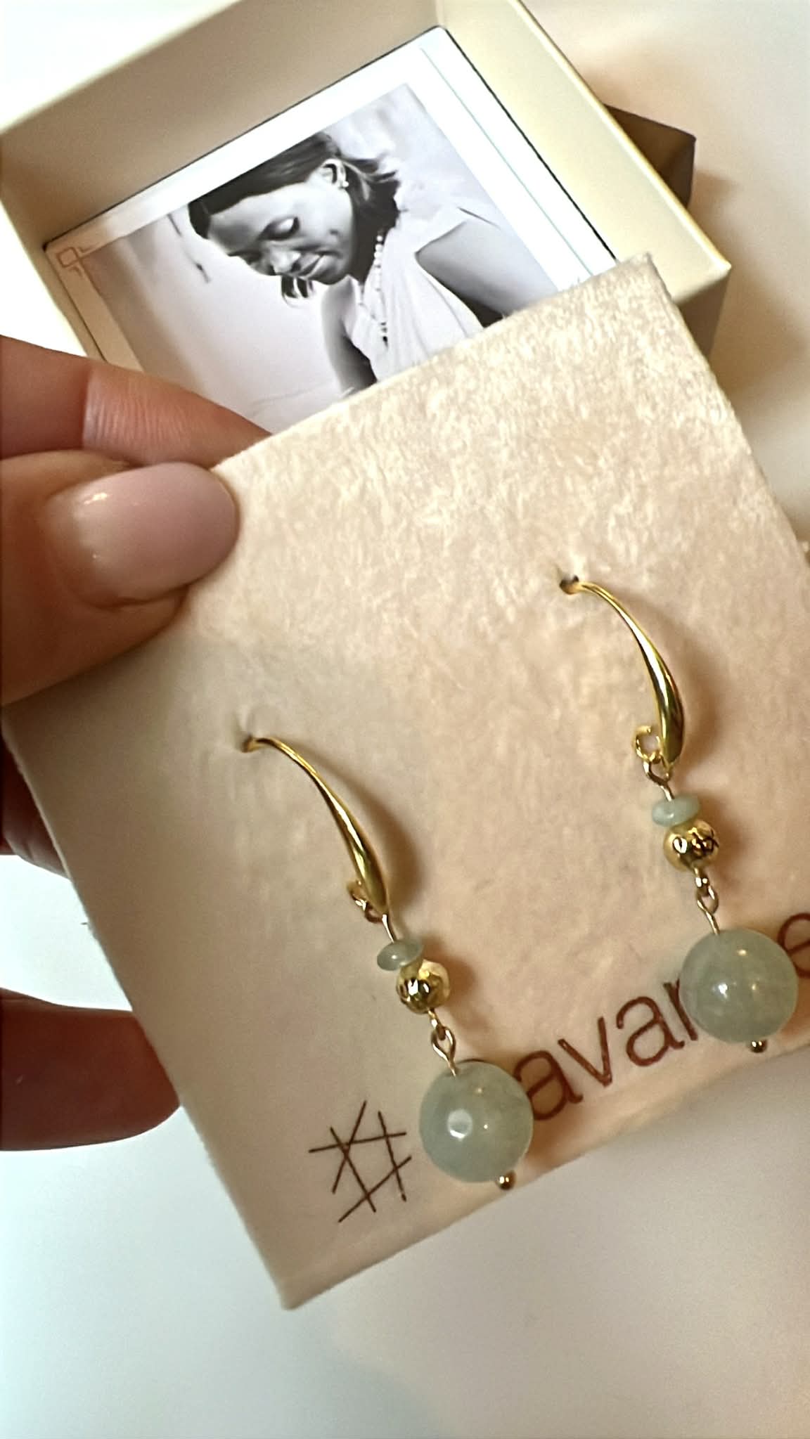 Øredobber med halvedelstener - Jade