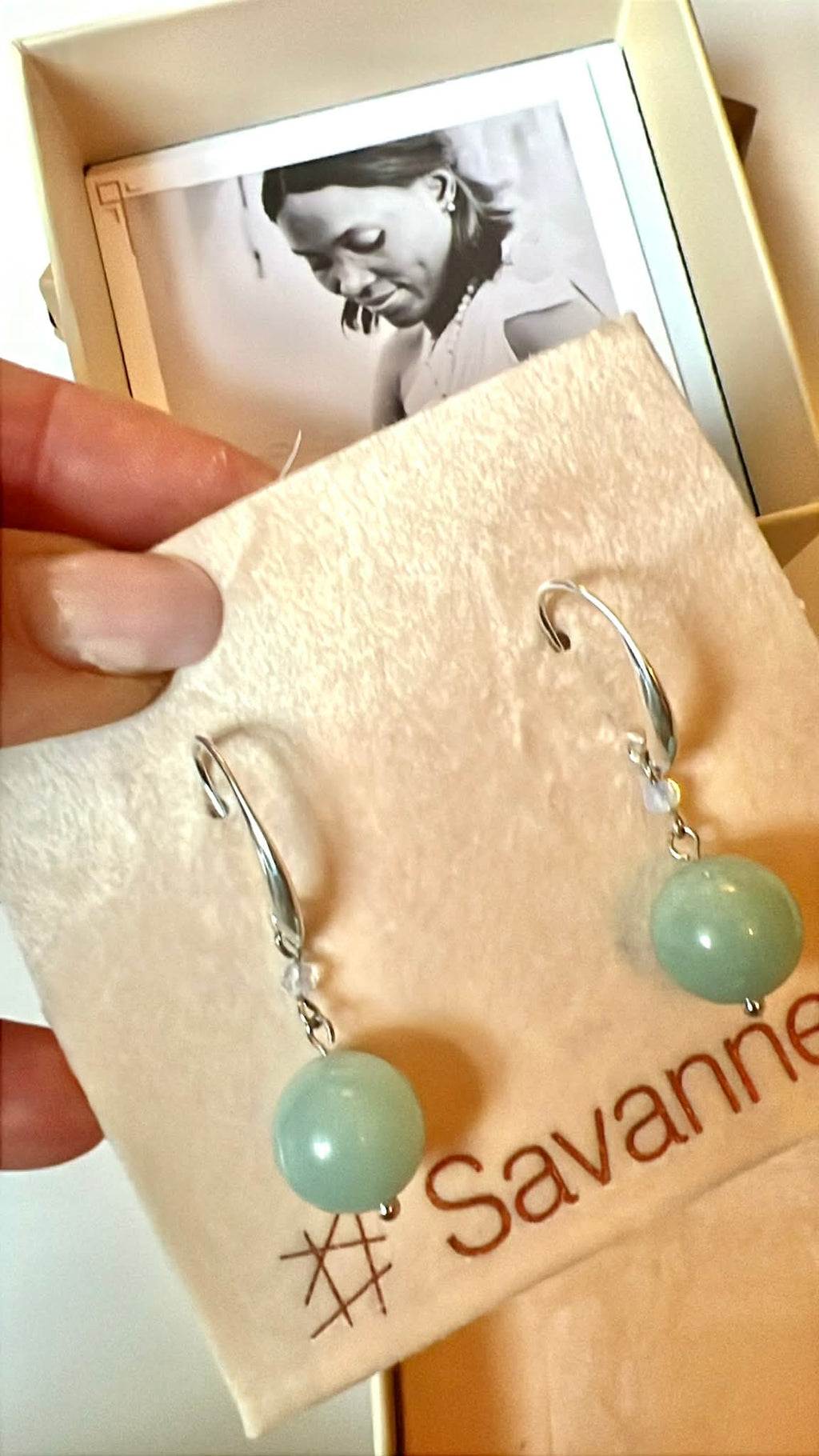 Øreringe hængende med halvædelsten