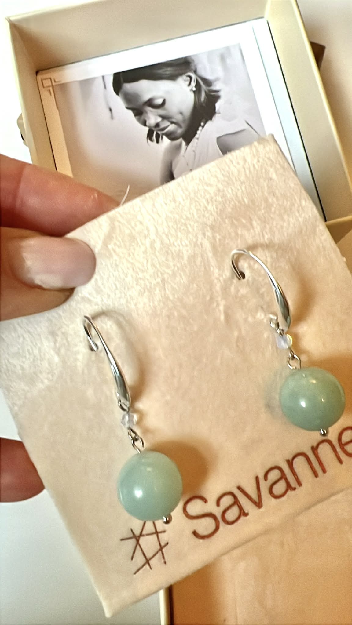 Øredobber med halvedelstener - Jade