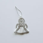 Perlet Engel - Hvit med sølv detaljer