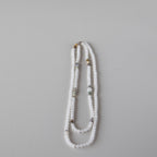 Halskjede med halvedelstener - Hvit agat