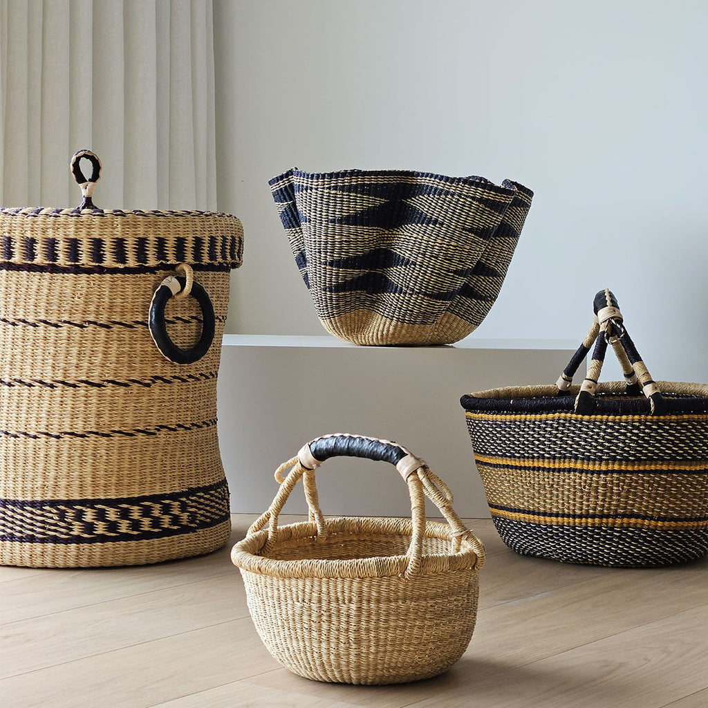 Bolgakurv natur/blå