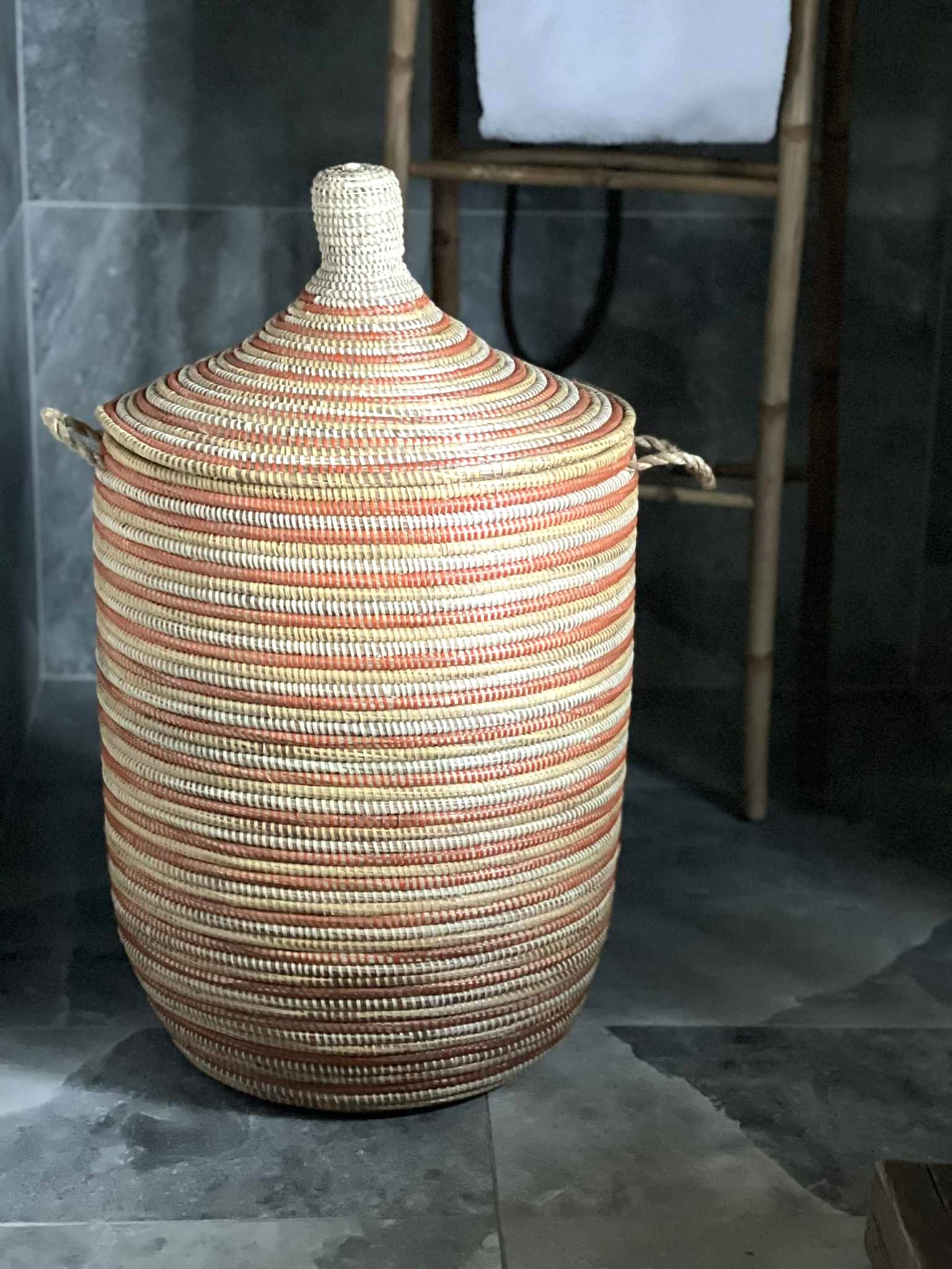 Savannenkurv - Striper i oransje, gul og hvit