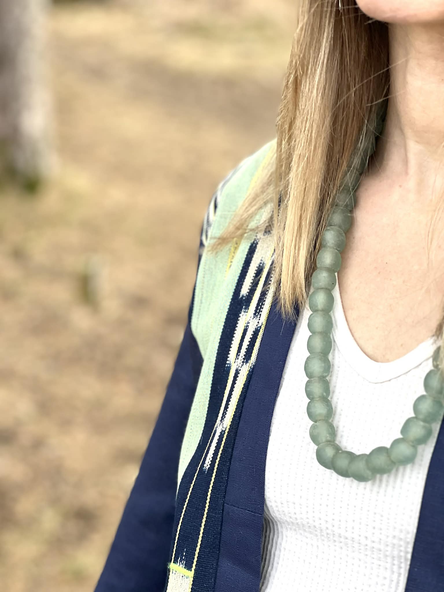 Halskjede - Resirkulerte glassperler fra Ghana