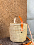 Bucket-bag veske i sisal