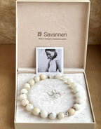 Øredobber med halvedelstener - Hvit agat