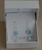 Earrings with semi-precious stones - Aquamarine and jade