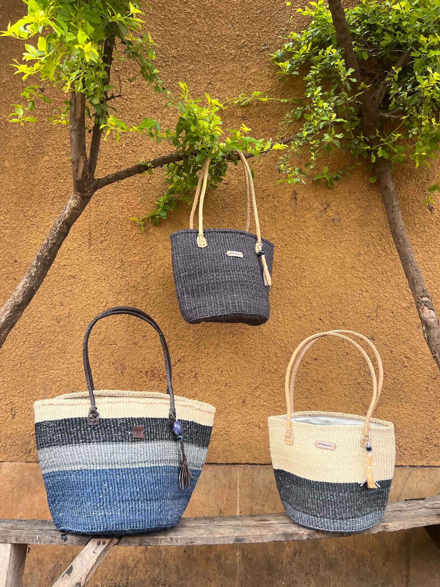 Kenyan sisal bag with tassel