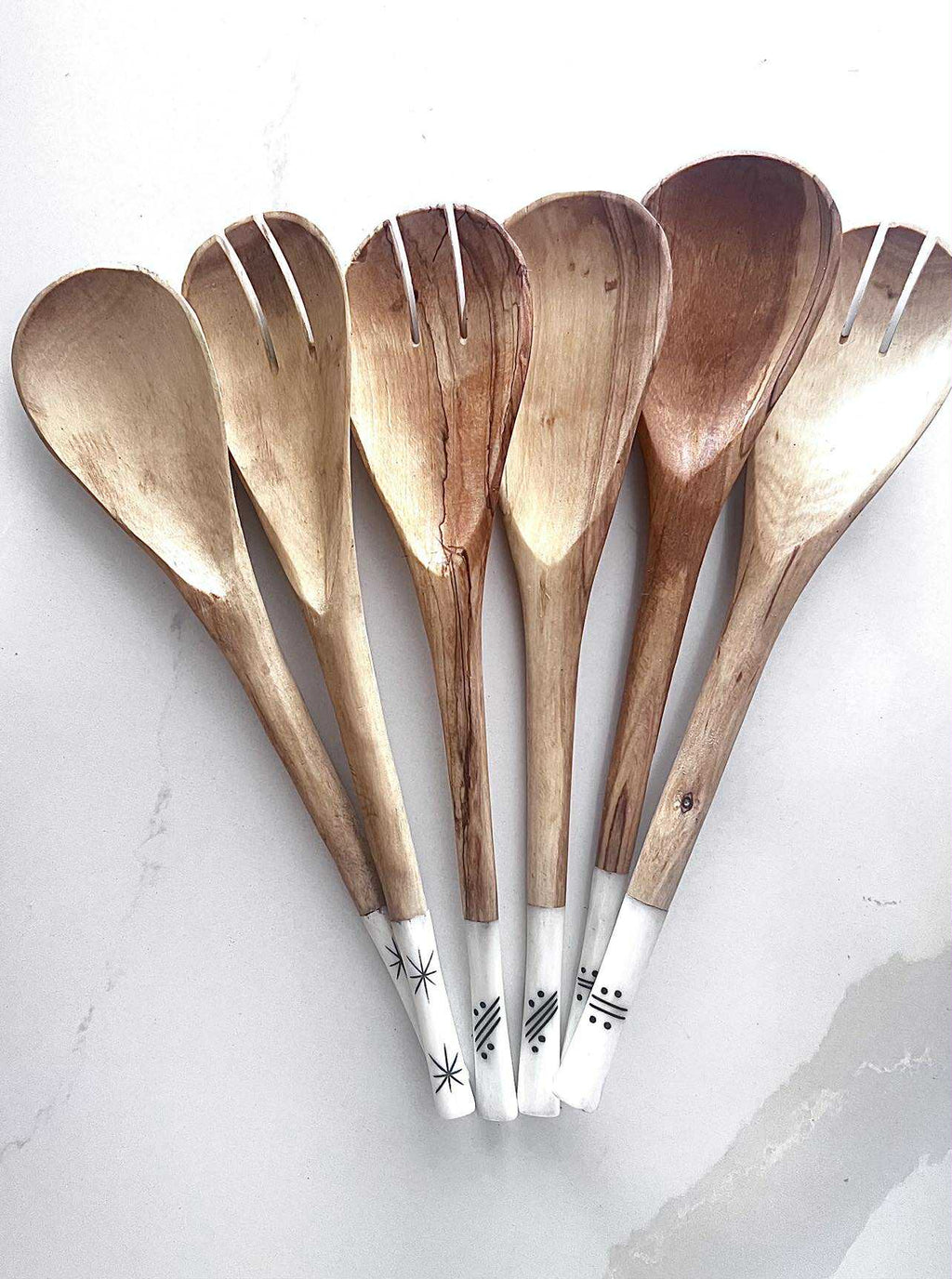 Wooden salad cutlery