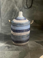 Savannenkurv - Striper i blå og hvit