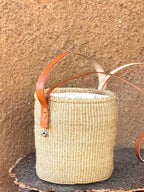 Bucket-bag veske i sisal