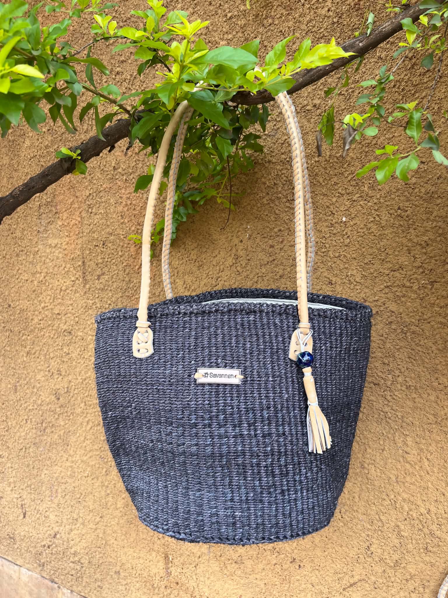 Kenyan sisal bag with tassel