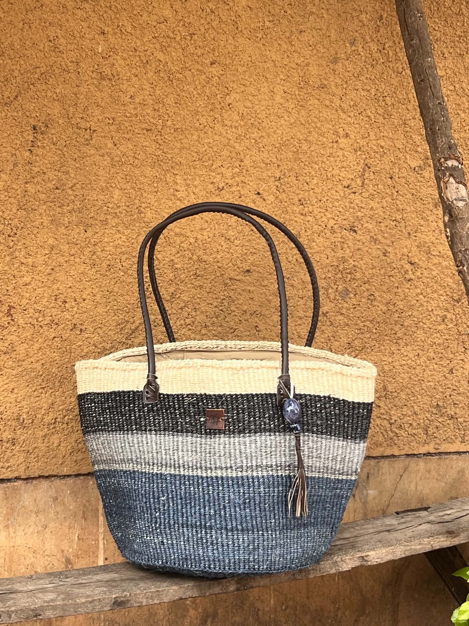 Kenyan sisal bag with tassel