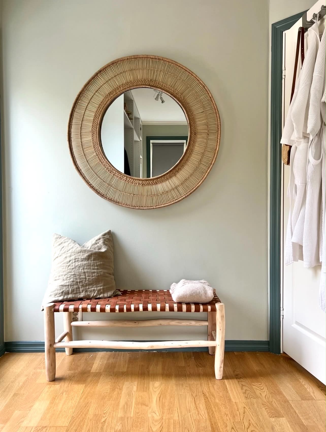 Large woven mirror frame