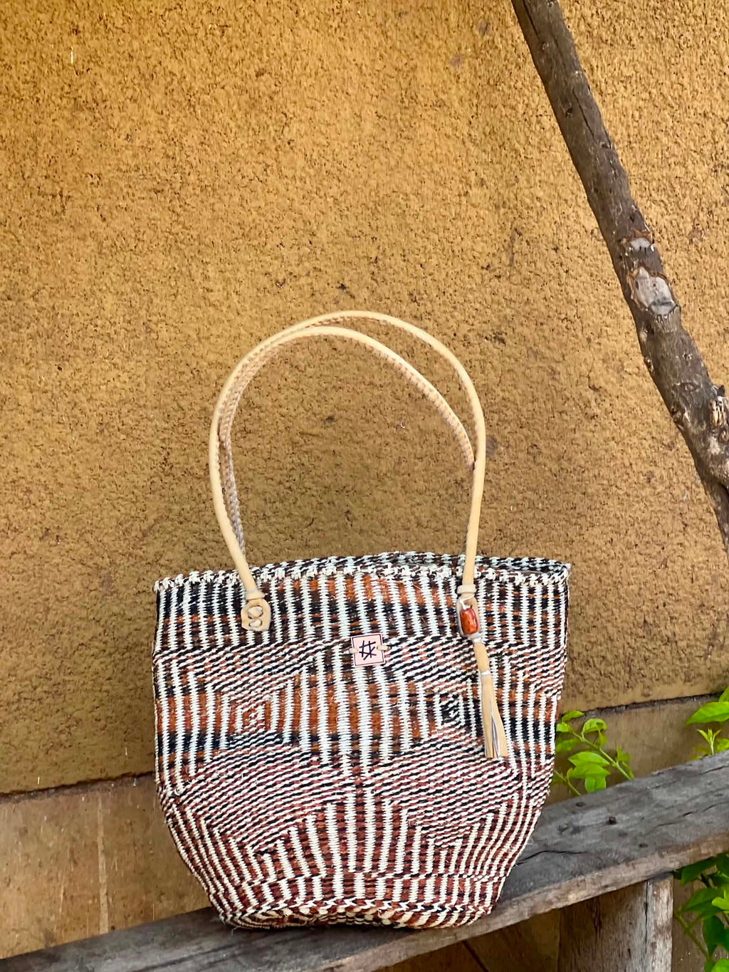 Kenyan sisal bag with tassel