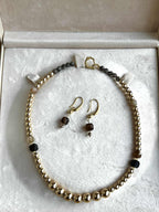 Øredobber med halvedelstener - Tigerøye