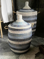 Savannenkurv - Striper i blå og hvit