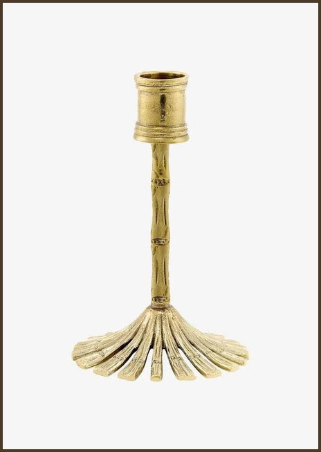 Bambus lysestake i resirkulert messing, 15 cm