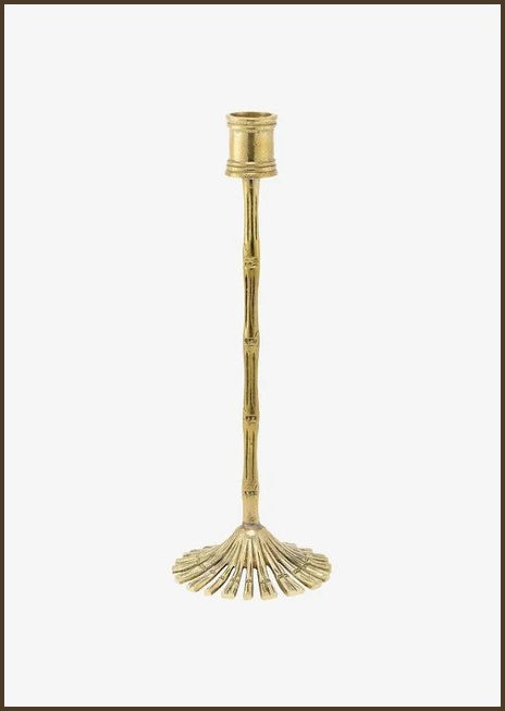 Bambus lysestake i resirkulert messing, 26 cm