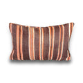 Kelimpute ca. 40x60 cm i brunt med oransje striper, katalogbilde