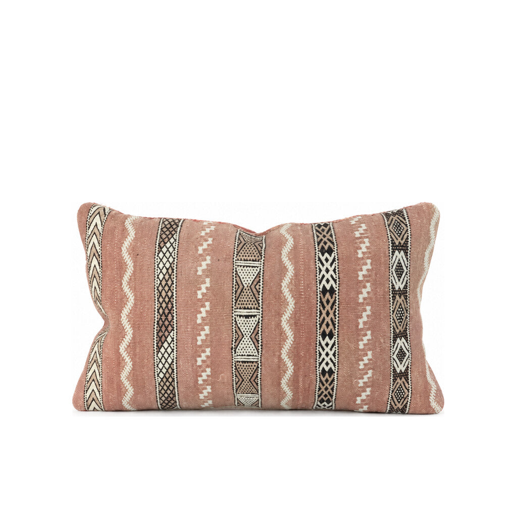 Kelimpute fra Marokko ca. 40x60 cm i rosa, hvitt og brunt, forside