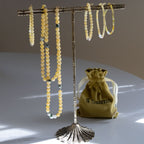 Halskjede med halvedelstener - Gul solsten