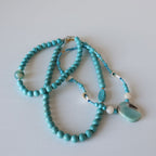 Halskjede med halvedelstener - Turkis