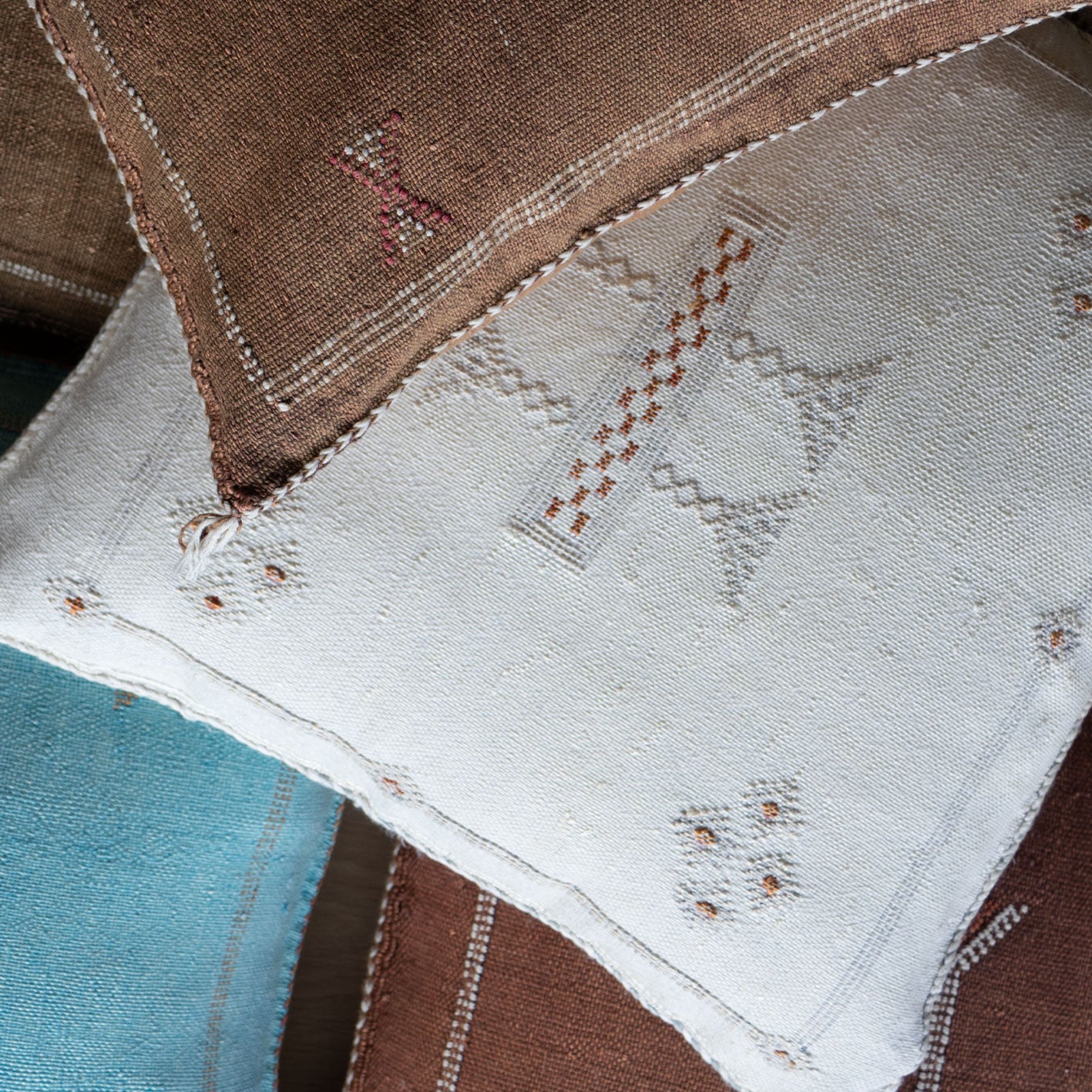 Marokkansk putetrekk i agavesilke 50x50