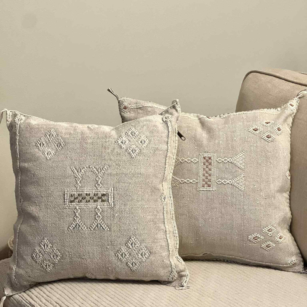 Marokkansk putetrekk i agavesilke 50x50